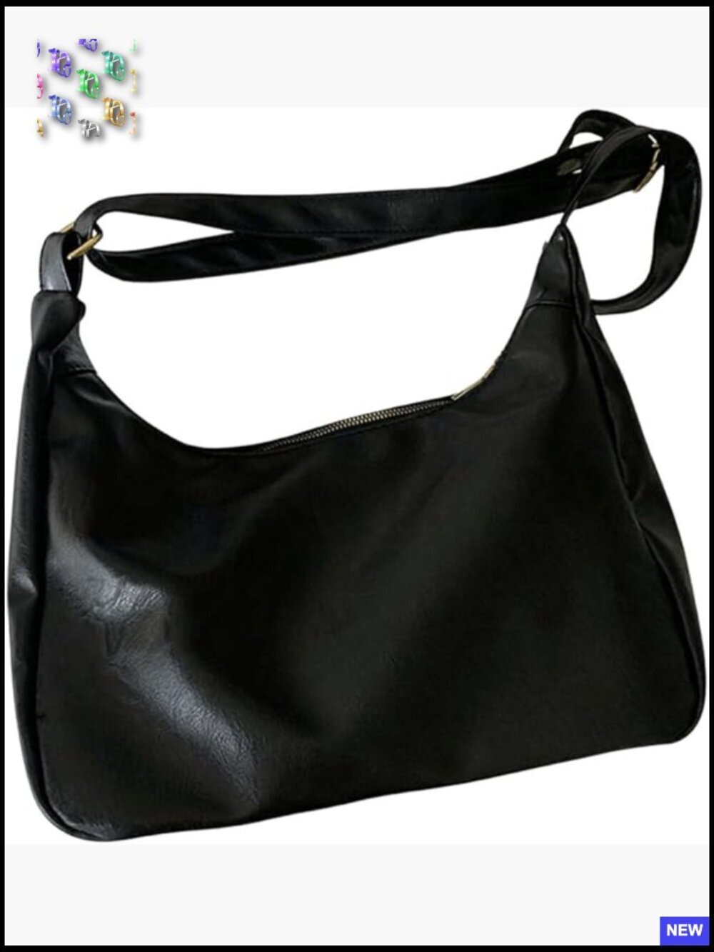 Slouchy Hobo Crossbody Bag Soft PU Leather Vintage Chic Shoulder Bag Zipper